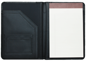 black Florentine Napa junior padholder with ivory pad