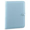 blue Italian leather padfolio with snap closure