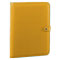 yellow Italian leather padfolio with snap closure