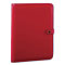 red Italian leather padfolio with snap closure