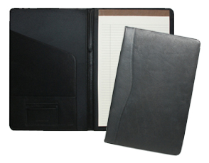 black leather legal padfolio
