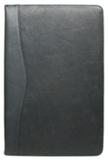 outside view of black leather legal padfolio