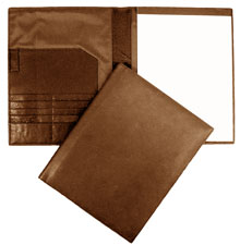 inside and outside views of British Tan leather padholder