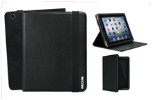black leather convertible book jacket cover for iPad