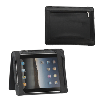 black durahyde flipover iPad cover with non-slip rubber lining
