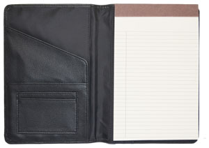 black faux leather Classic style padfolio