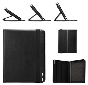 black polyurethan convertible book jacket for an iPad