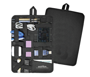 digital gadget organizer with elastic straps