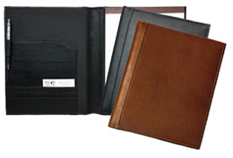 black & british tan rustic columbian leather padfolios