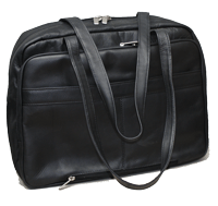 black leather shoulder briefbag
