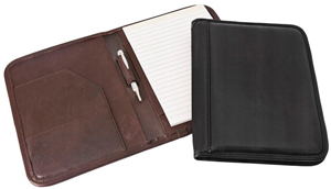 brown and black small cowhide leather padfolios