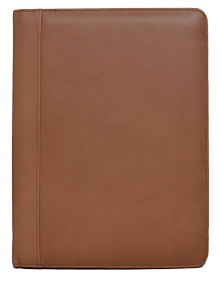 tan fullgrain leather padfolio