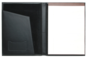 inside view of black leather letter-size padfolios