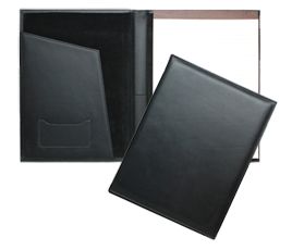 inside and outside views of British Tan leather padholder
