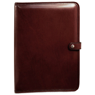 cherry colored Italian leather padfolio