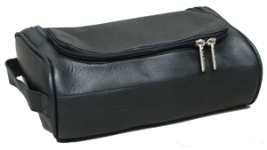 black Vaqueta Napa leather toiletry bag