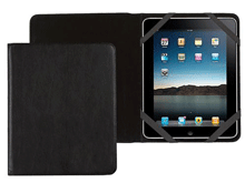 black leather iPad folio case