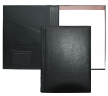 black topgrain leather padfolio