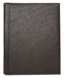 dark chocolate brown leather padfolio