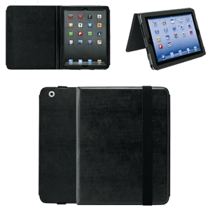 black leather convertible book jacket for iPad2