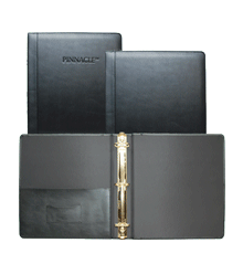 black leather three ring binder