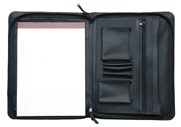 lefty convertible black leather zippered portfolio