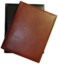 classic junior padfolios in black and British Tan leather