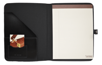 black Italian leather letter size padfolio