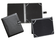 black leather iPad cases with tab closures