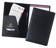 black bonded leather legal size portfolio with custom imprinting