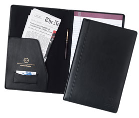 black bonded leather legal size portfolio