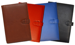 black, blue, red, British tan  forever junior padfolios