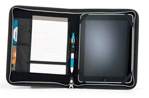 inside view of neoprene e-padfolio