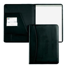 black stitched vinyl letter-size folder