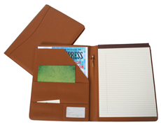 tan executive writing padfolio inside and outside views